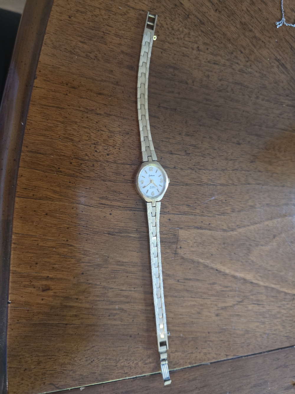 Elgin Galaxie Gold Tone Ladies Bracelet Watch - White Dial